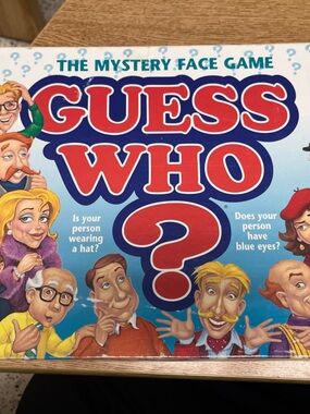1998 Guess Who Board Game – Missing George & One Card Holder – Box Worn